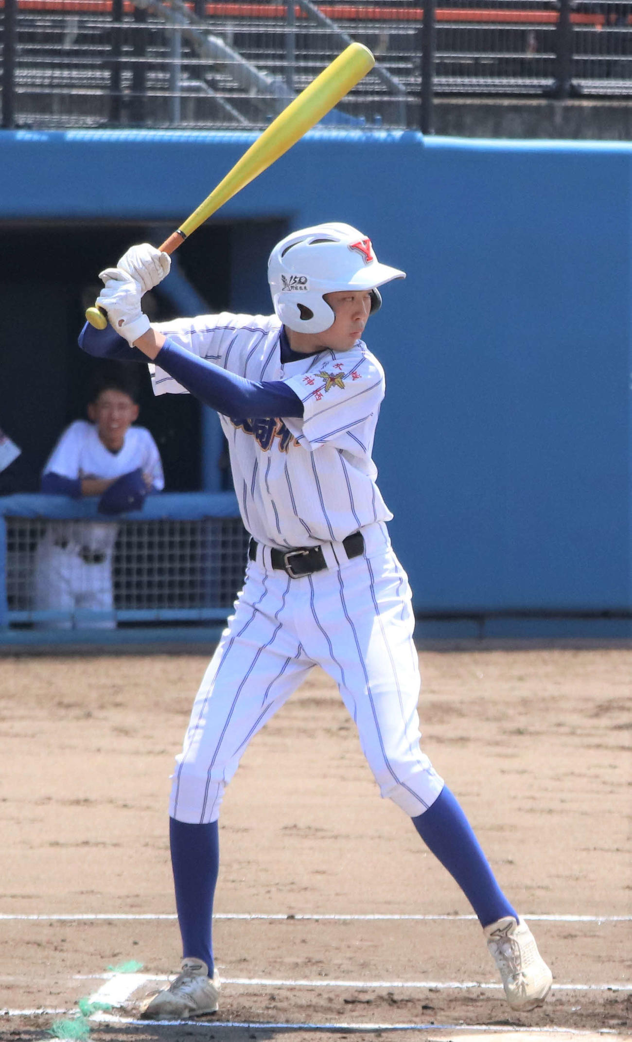 潮来・神栖・波崎柳川・茨城東対古河一　初回、打席に入る波崎柳川・金井（撮影・村山玄）