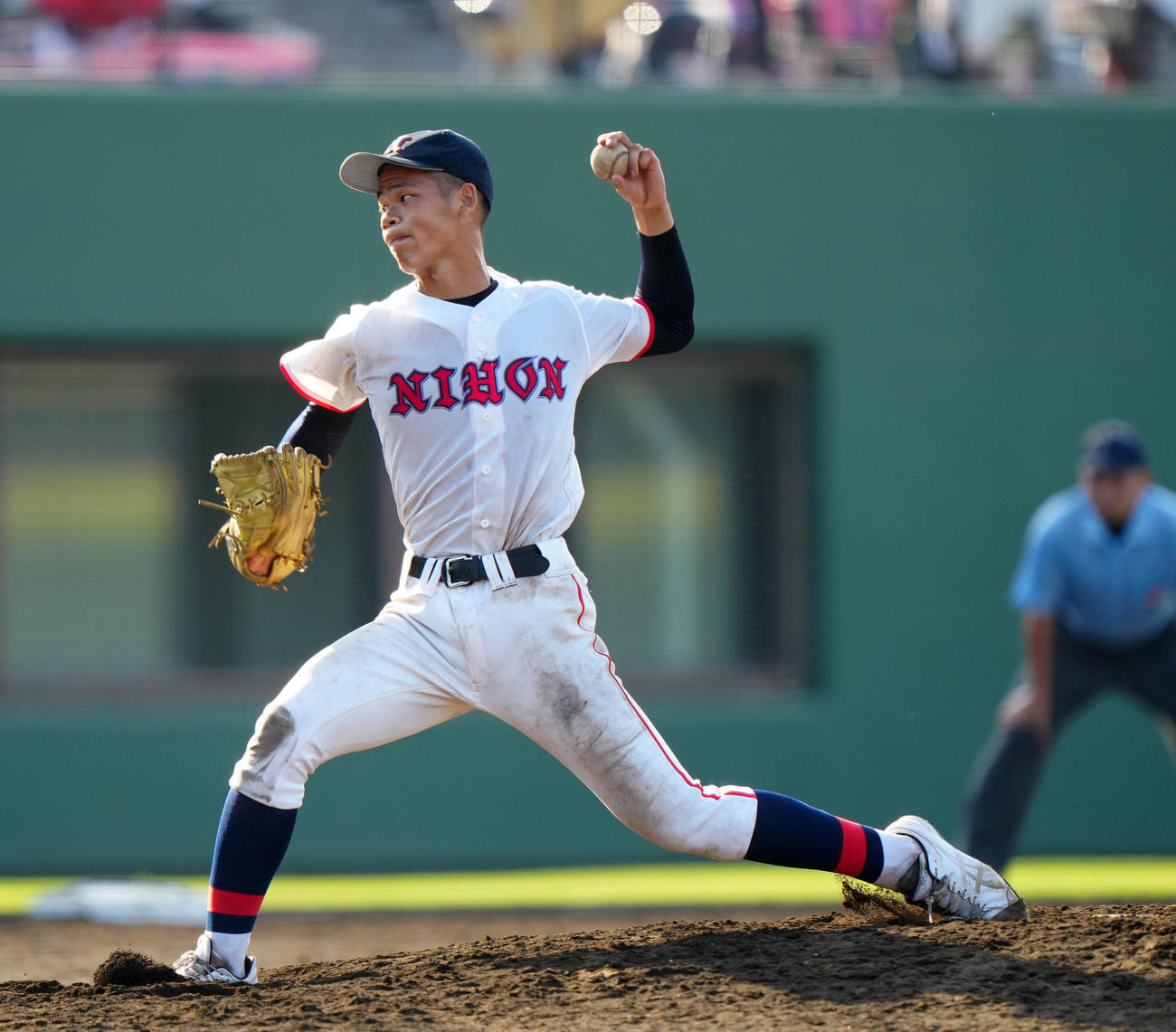 日大高対山手学院　日大高3番手の永谷（撮影・江口和貴）