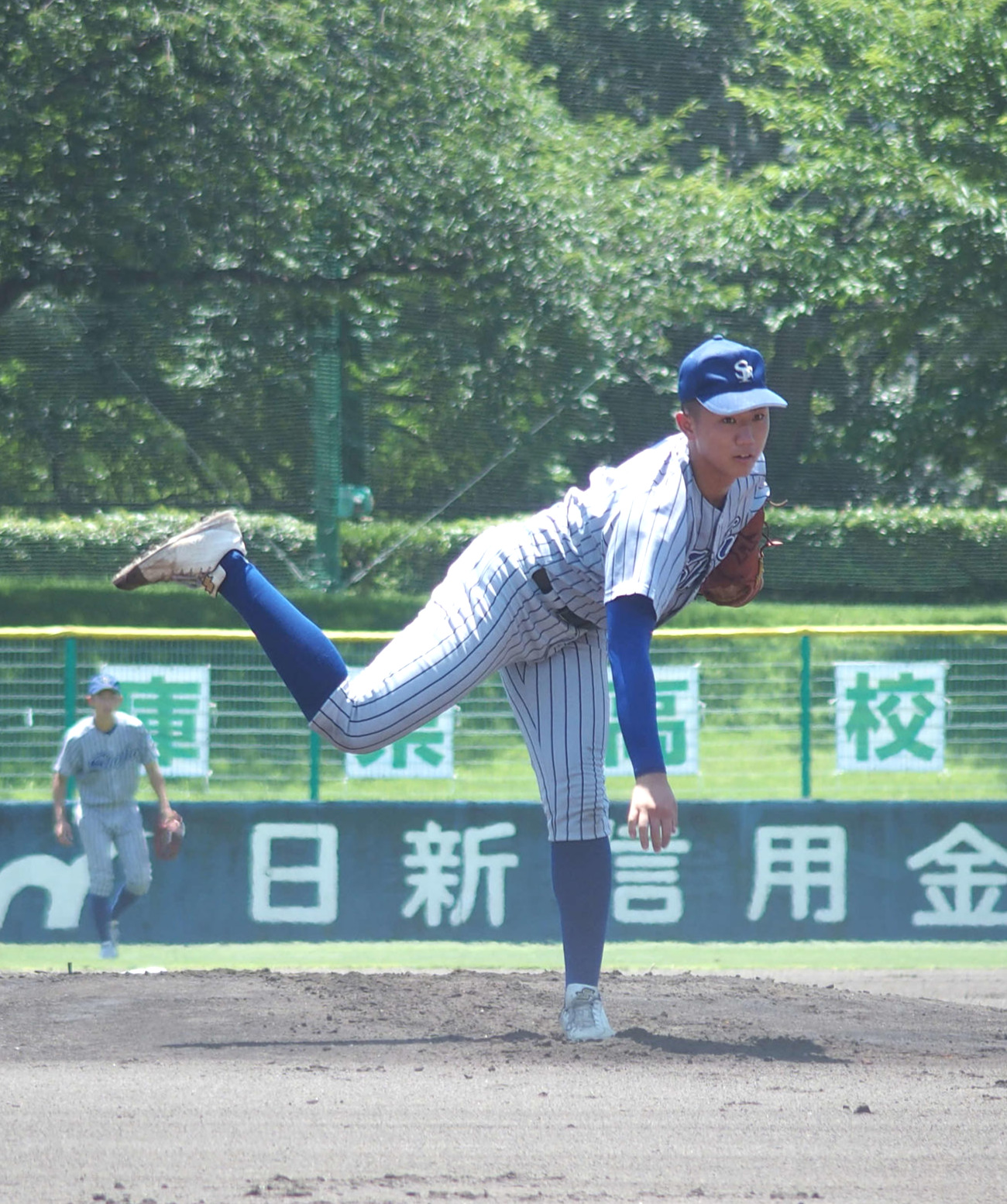 須磨翔風対姫路商　先発した須磨翔風・槙野遙斗投手（撮影・永田淳）