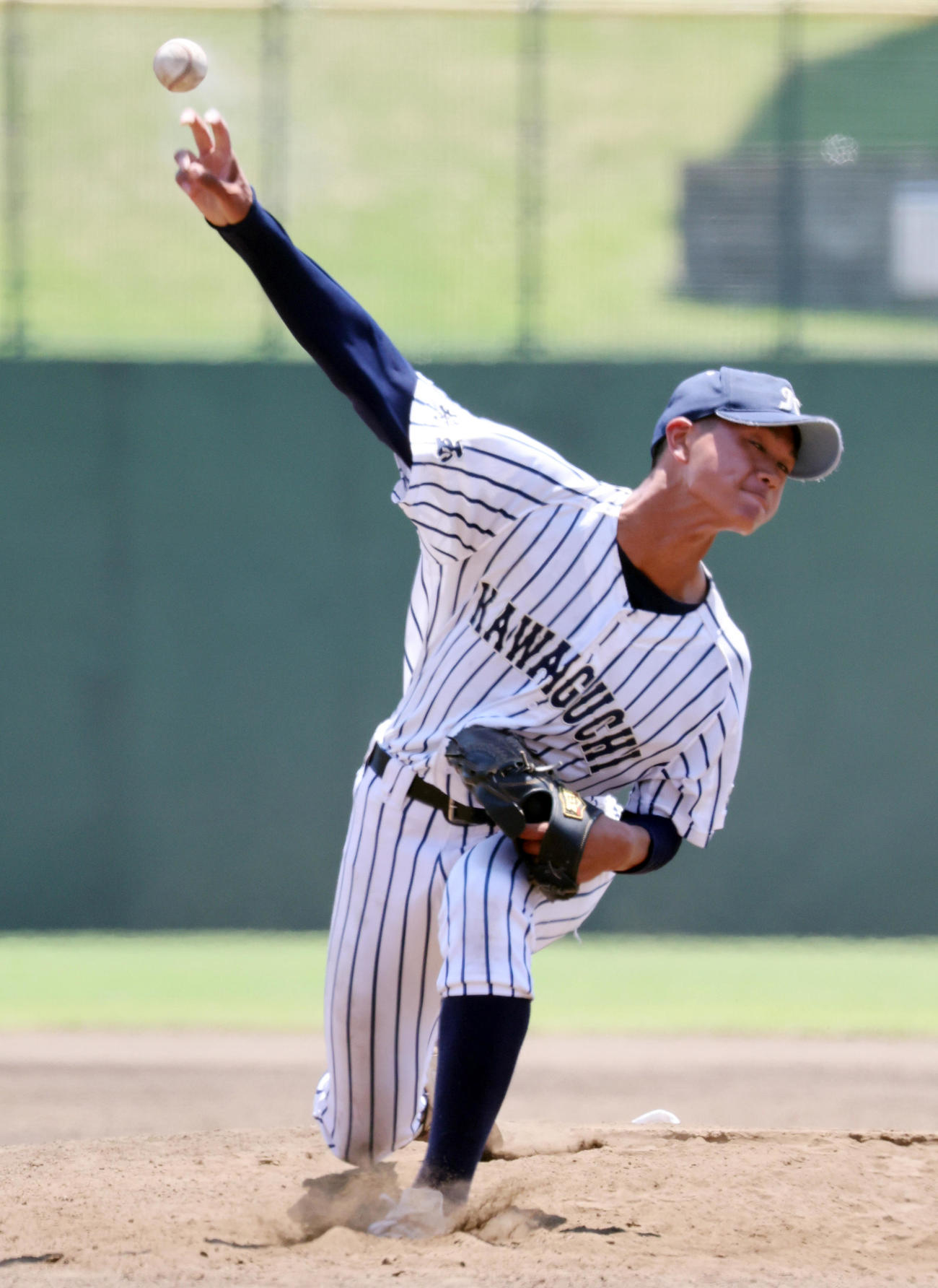 上尾対川口市立　力投する川口市立・宇田川（撮影・野上伸悟）