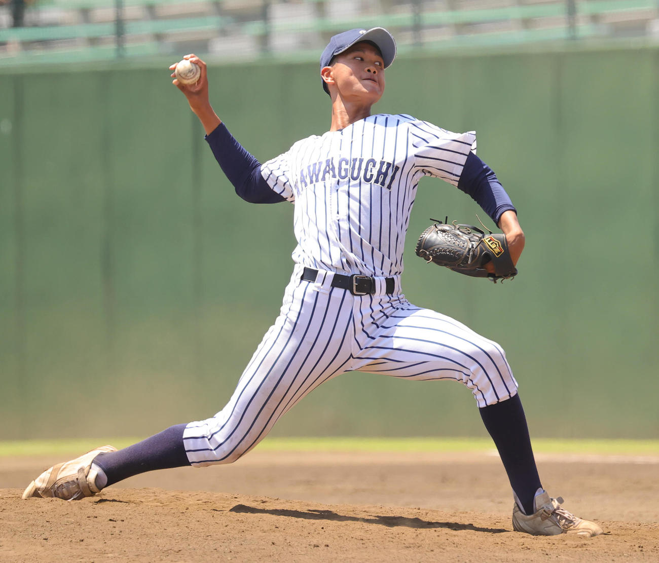 上尾対川口市立　力投する川口市立・宇田川（撮影・野上伸悟）