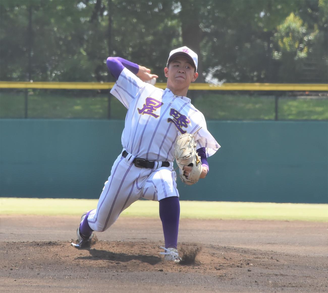 大宮北対秀明英光　6回1安打無失点と好投した星野・中園（撮影・鈴木正章）