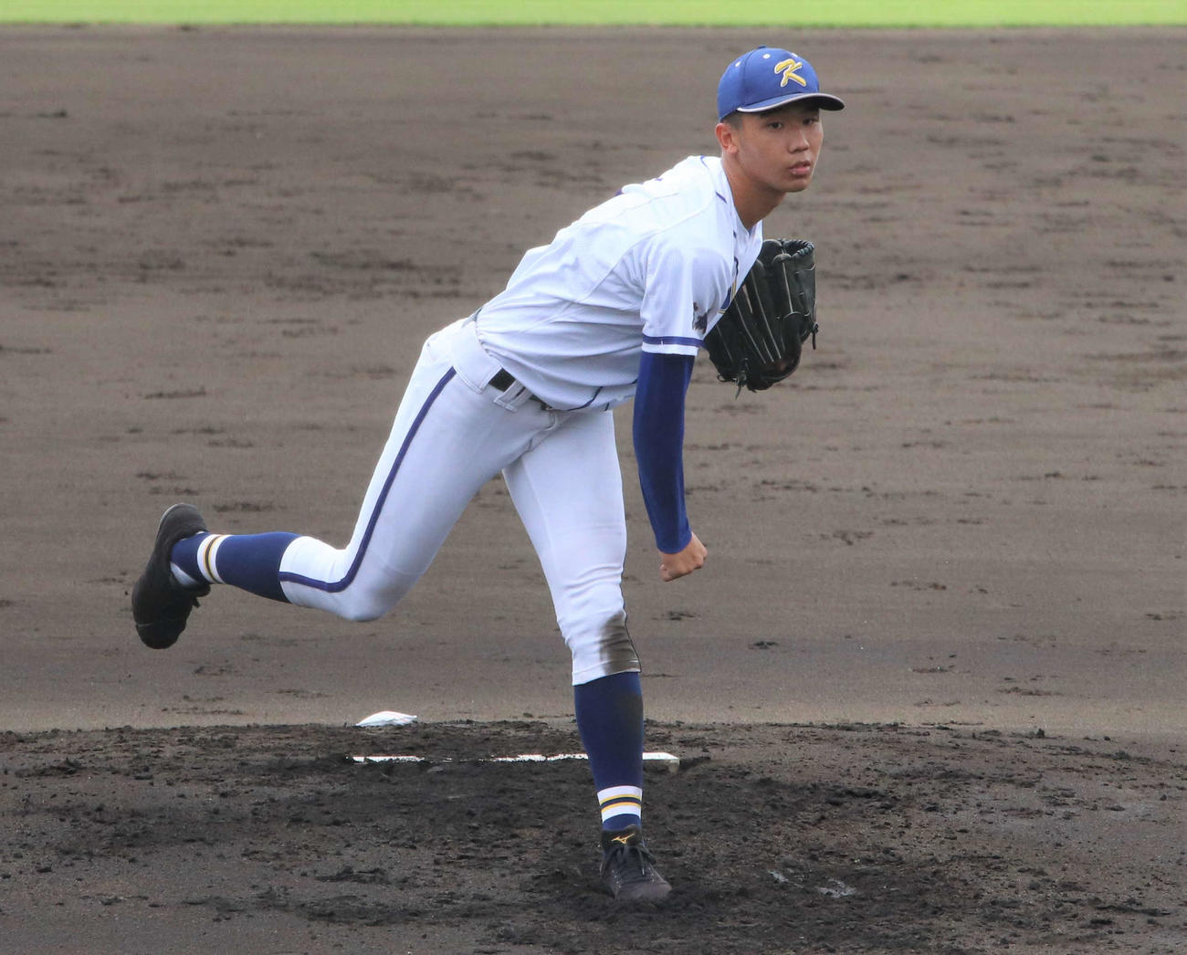 霞ケ浦対土浦三　霞ケ浦先発の木村優人（撮影・村山玄）
