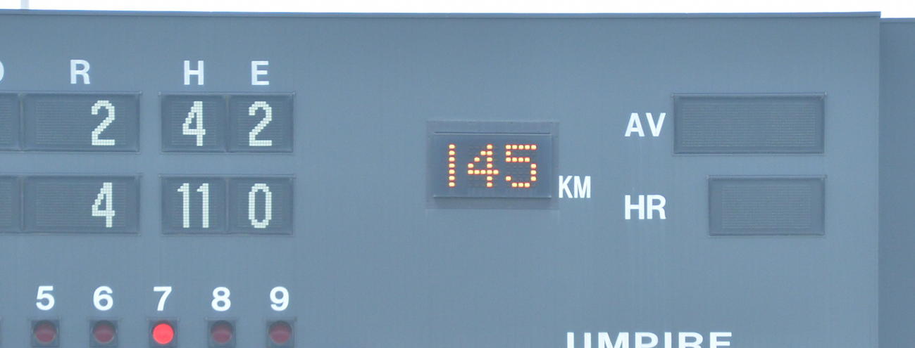 阿部の145キロの球速表示