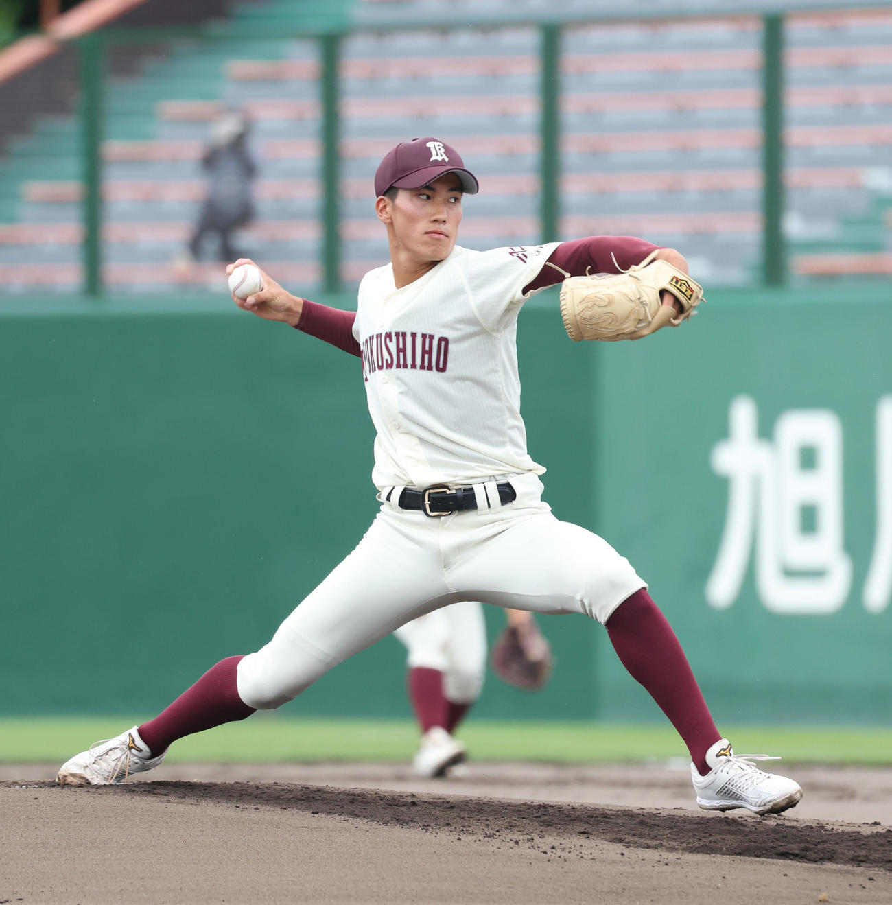 岩見沢東対旭川志峯　旭川志峯先発の伊知地（撮影・佐藤翔太）