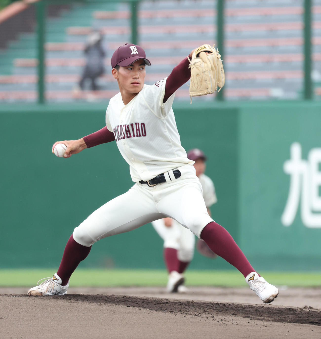 岩見沢東対旭川志峯　旭川志峯先発の伊知地（撮影・佐藤翔太）