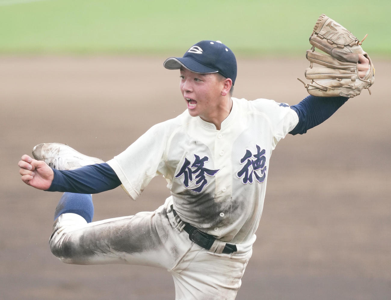 修徳対江戸川　修徳先発の宮坂（撮影・菅敏）