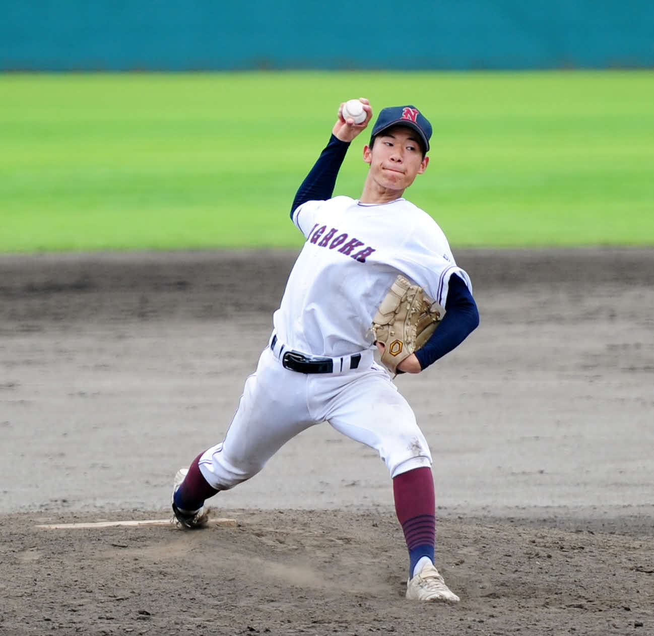 長岡対帝京長岡　7回無失点で完封した長岡の先発・五十嵐