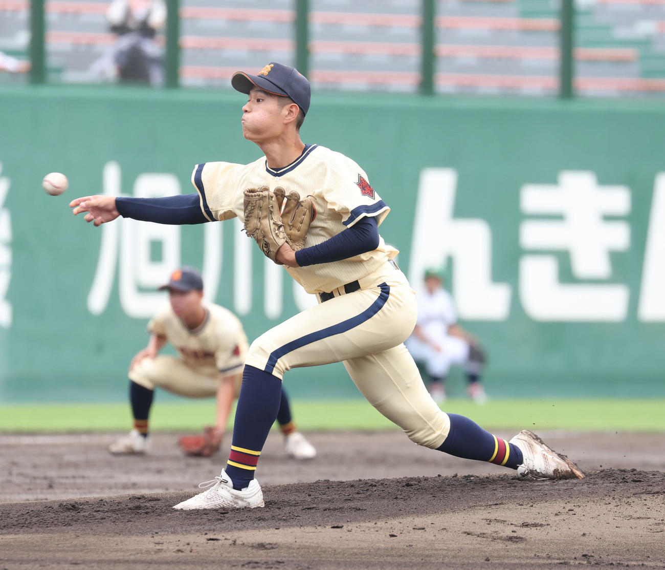帯広農対旭川永嶺　帯広農先発の久保田慎（撮影・佐藤翔太）