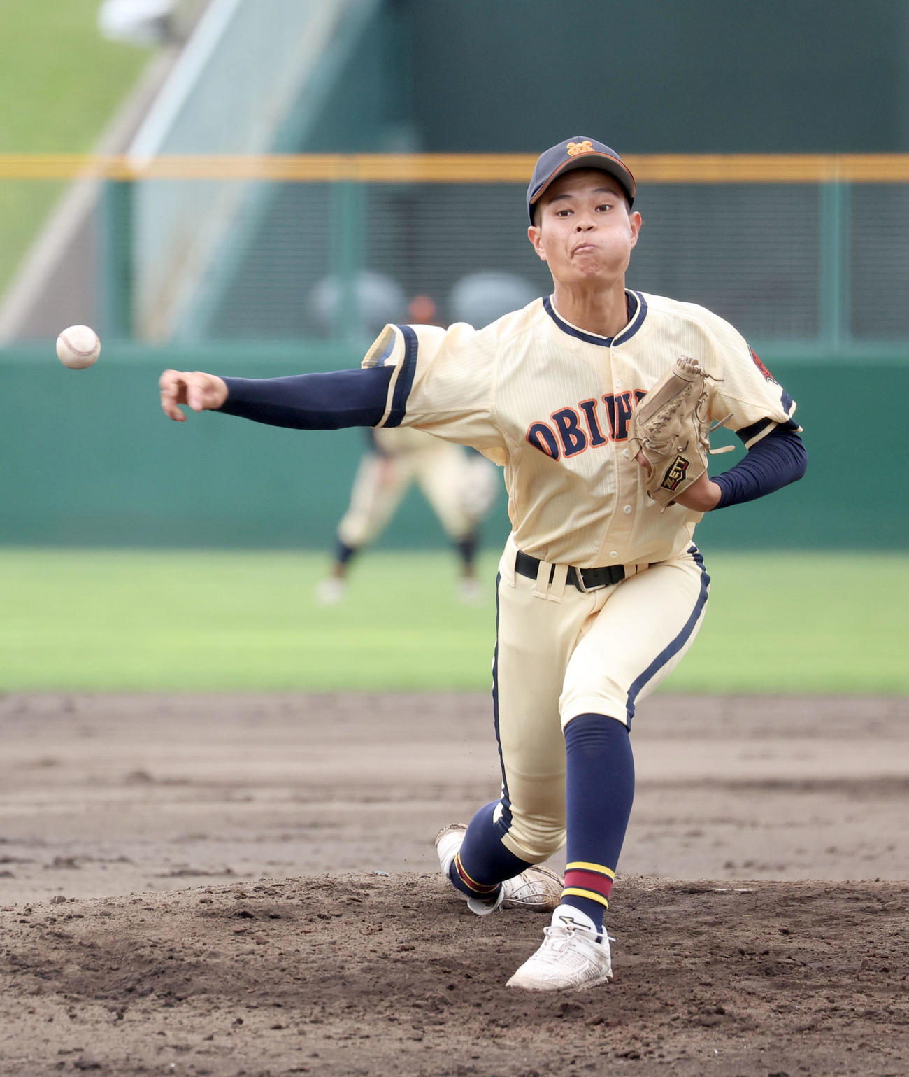 帯広農対旭川永嶺　力投する帯広農先発の久保田（撮影・佐藤翔太）