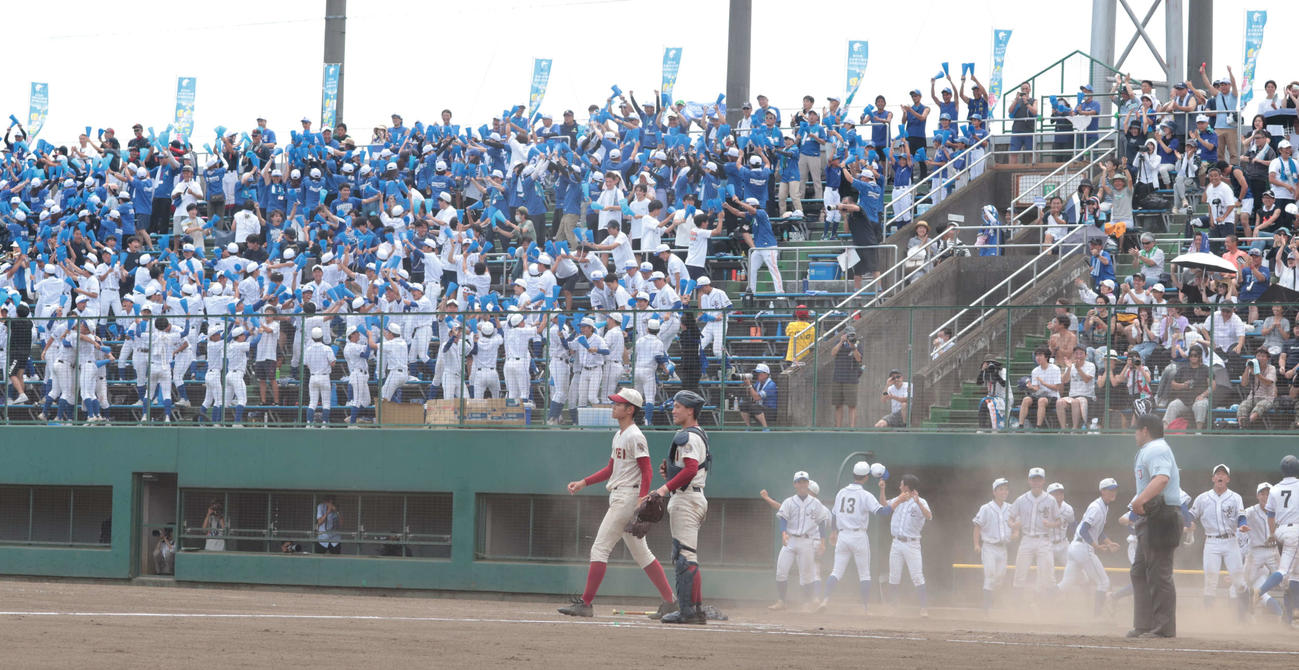 川越東対春日部共栄　春日部共栄は9回2死から勝ち越しを許し敗退（撮影・佐瀬百合子）