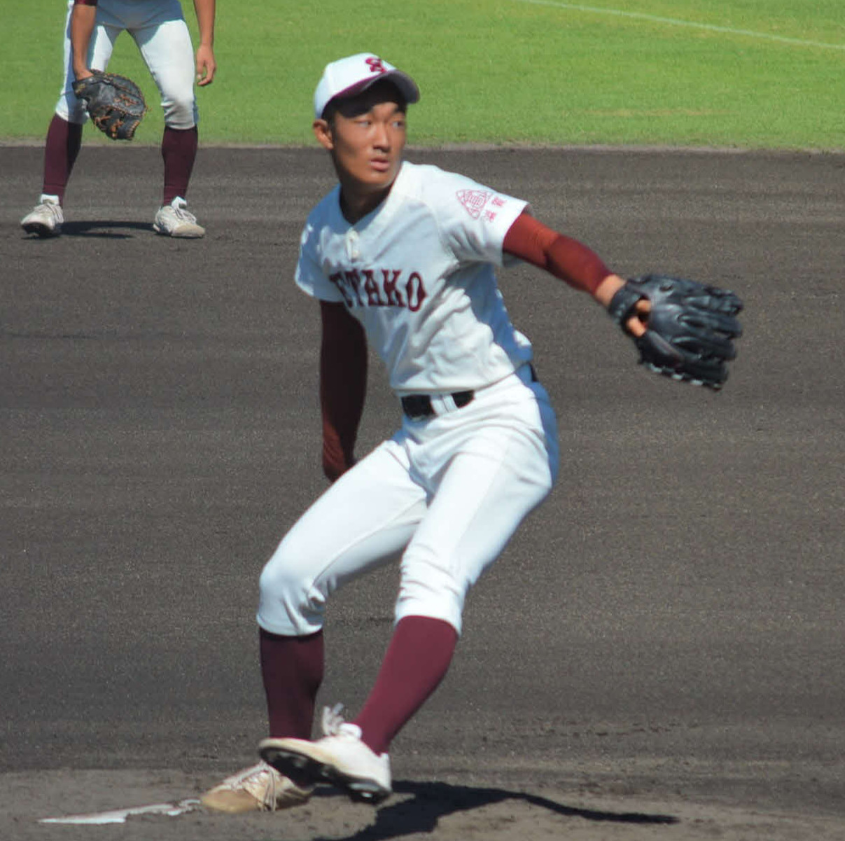 滋賀大会　彦根総合対瀬田工　9回3失点で完投した瀬田工・吉田（撮影・藤本真育）