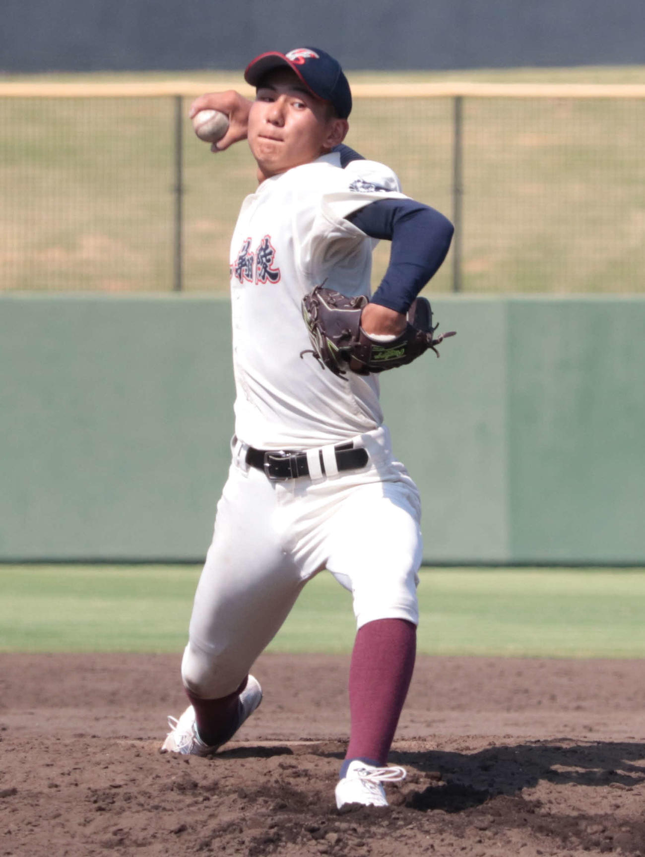 桐光学園対藤沢翔陵で、先発する藤沢翔陵・上田投手（3年）（撮影・佐瀬百合子）