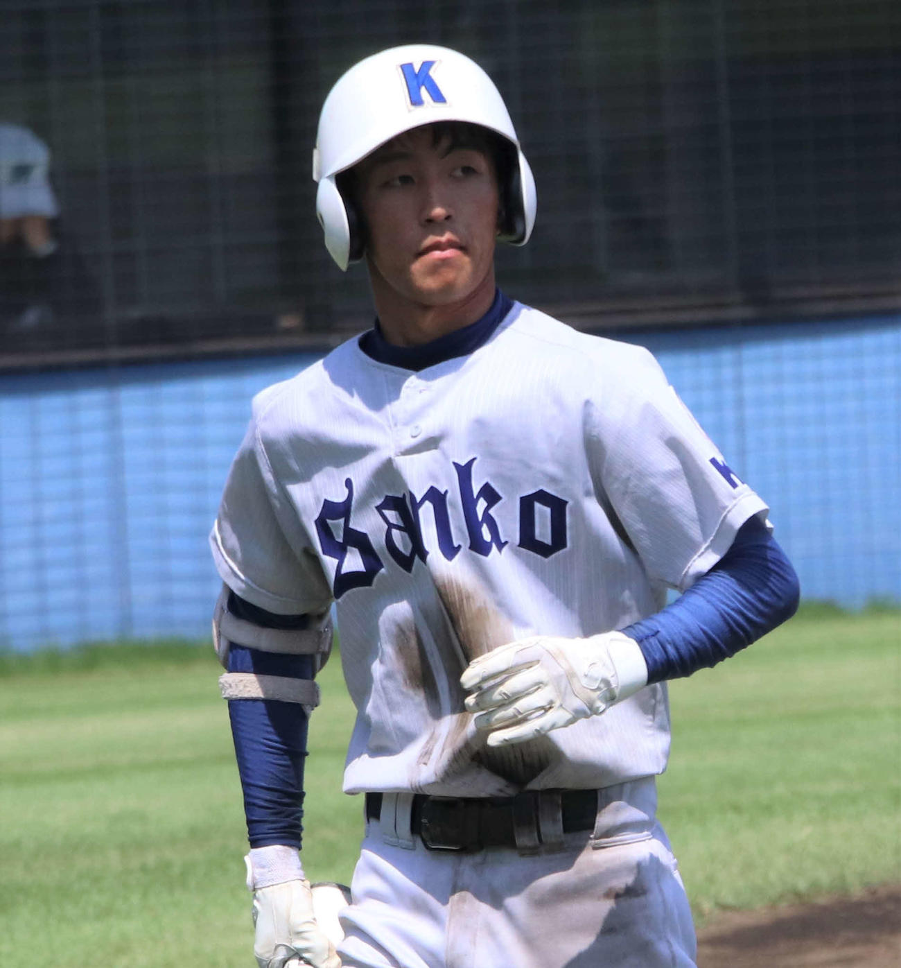 日立商対古河三　険しい表情を浮かべる古河三・飯田主将（撮影・村山玄）