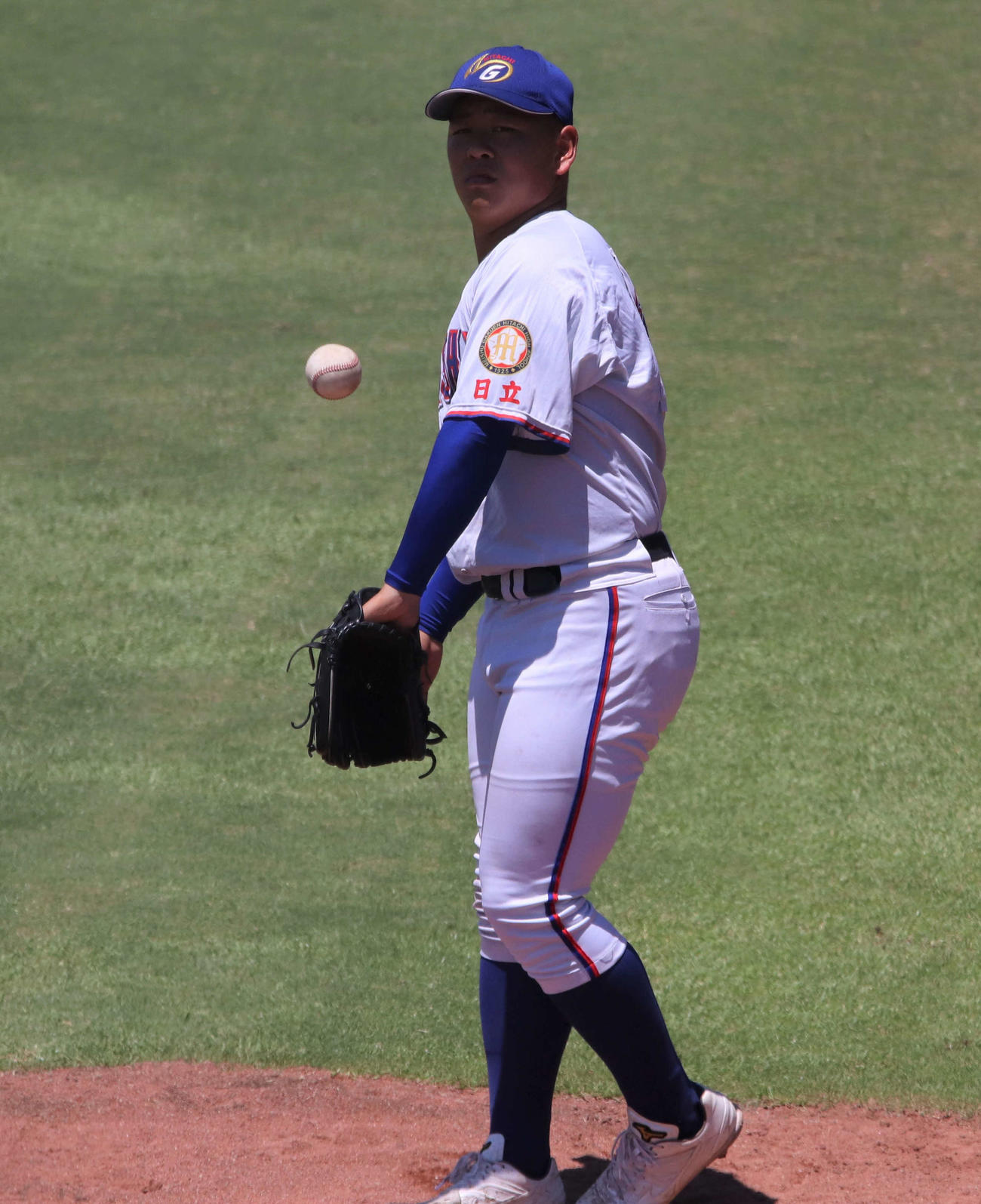 明秀学園日立対水城　好救援を見せた明秀学園日立・近藤（撮影・村山玄）