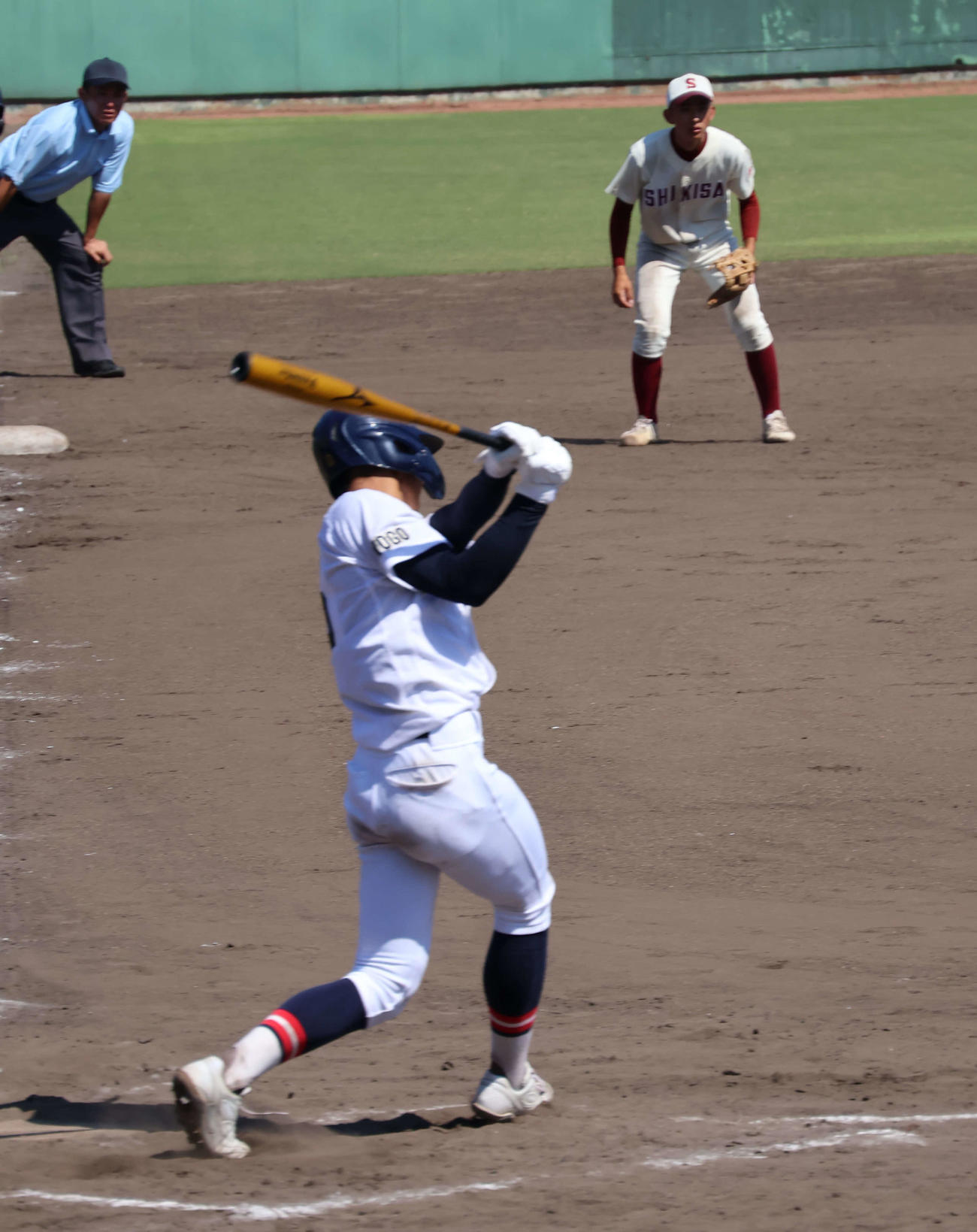 姫路飾西対社7回裏、社・合田選手が本塁打を放つ（撮影・奥谷爽）