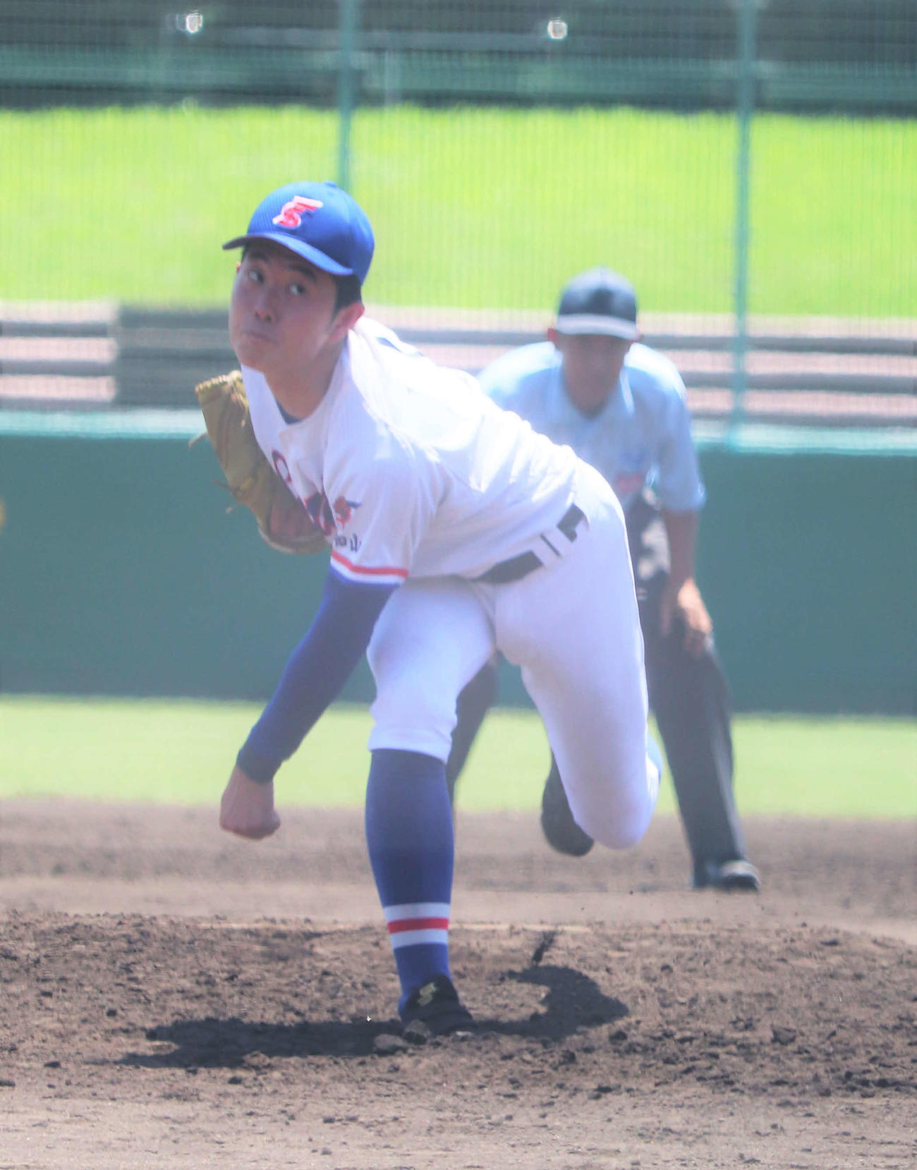 京都大会　福知山成美対京都先端科学大付　先発した福知山成美の左腕・横川裕大投手（3年）（撮影・中島麗）