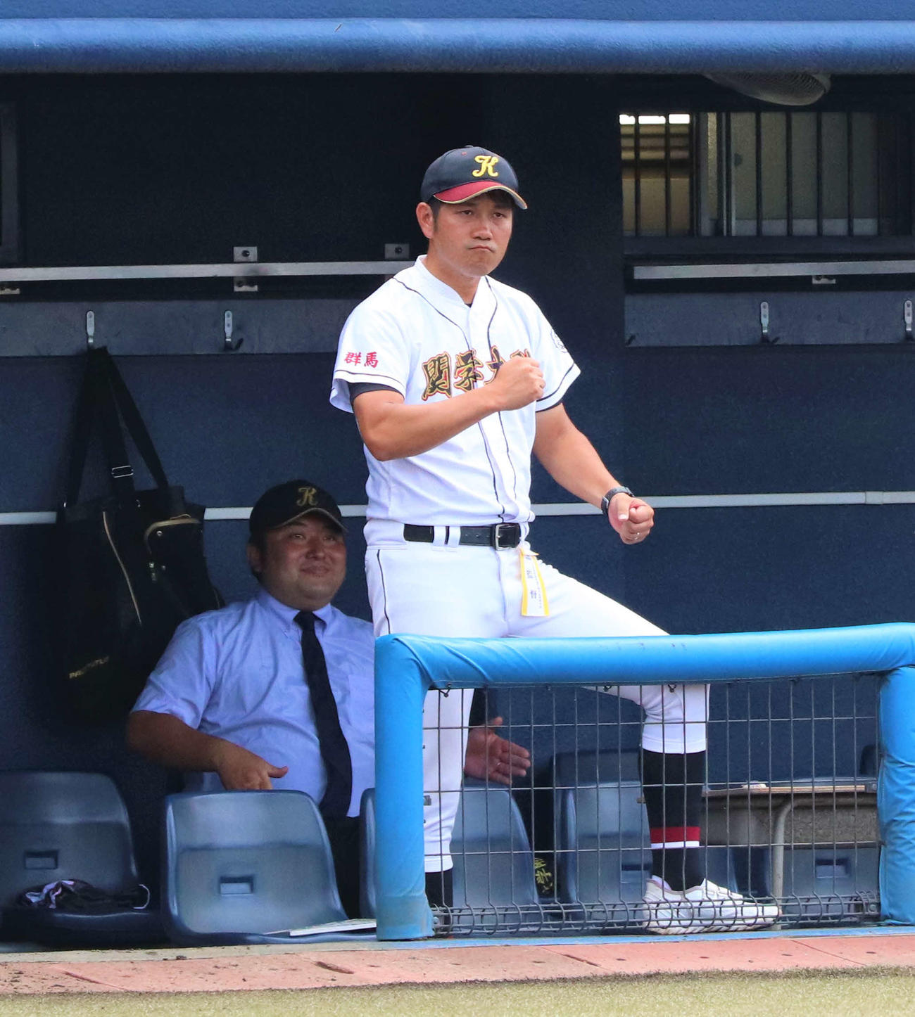 高崎健康福祉大高崎対関東学園大付　関東学園大付の羽鳥達郎監督（撮影・黒須亮）
