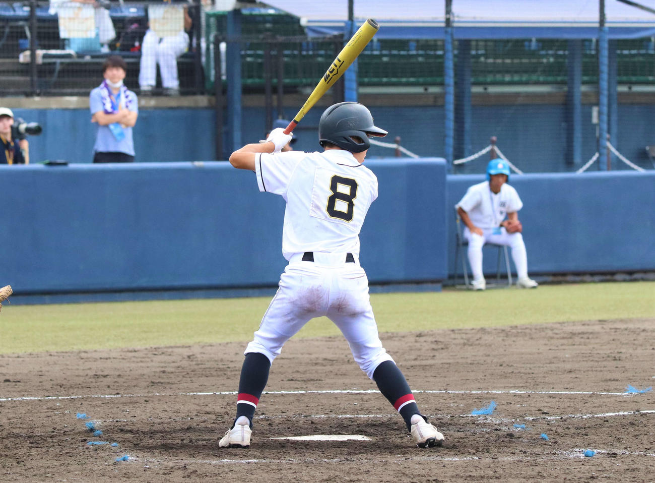 高崎健康福祉大高崎対関東学園大付　3回に2点本塁打を放った関東学園大付・吉沢咲仁外野手（撮影・黒須亮）