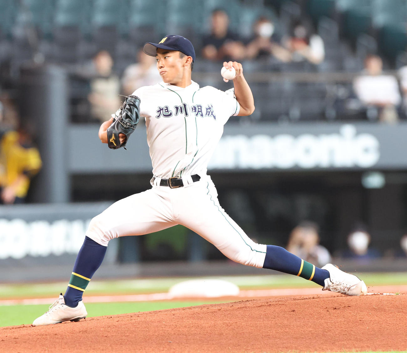 士別翔雲対旭川明成　旭川明成先発の千葉（撮影・佐藤翔太）