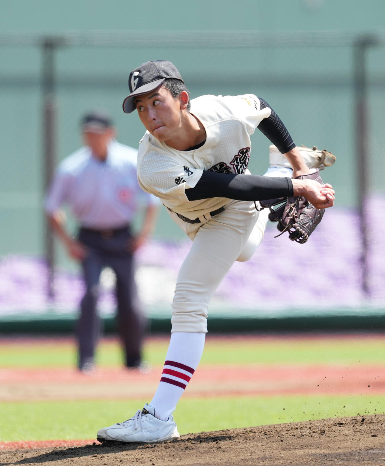 盛岡商対一関学院　一関学院先発の高橋（撮影・菅敏）