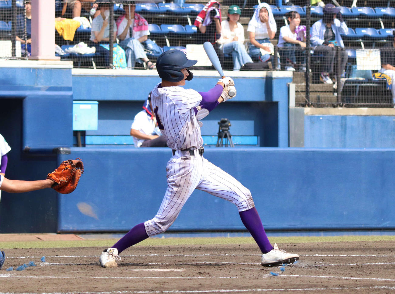 高崎商対樹徳　バットでもチームの勝利に貢献した樹徳・清水麻成投手（撮影・黒須亮）