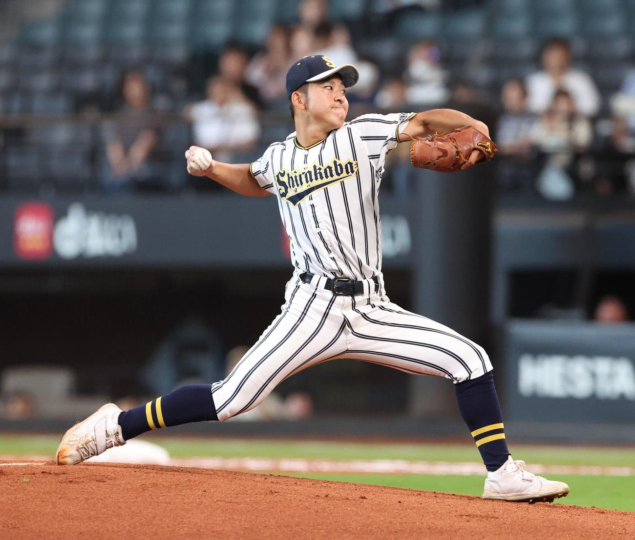 クラーク対白樺学園　白樺学園先発の西村（撮影・佐藤翔太）