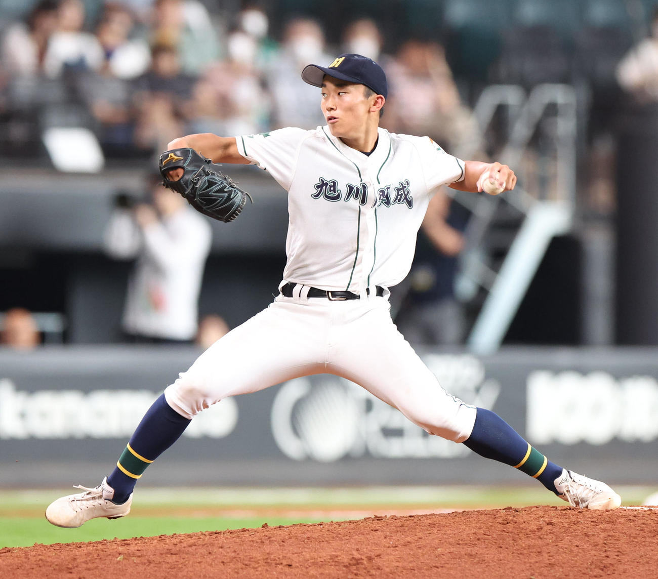 クラーク対旭川明成　旭川明成先発の千葉（撮影・佐藤翔太）