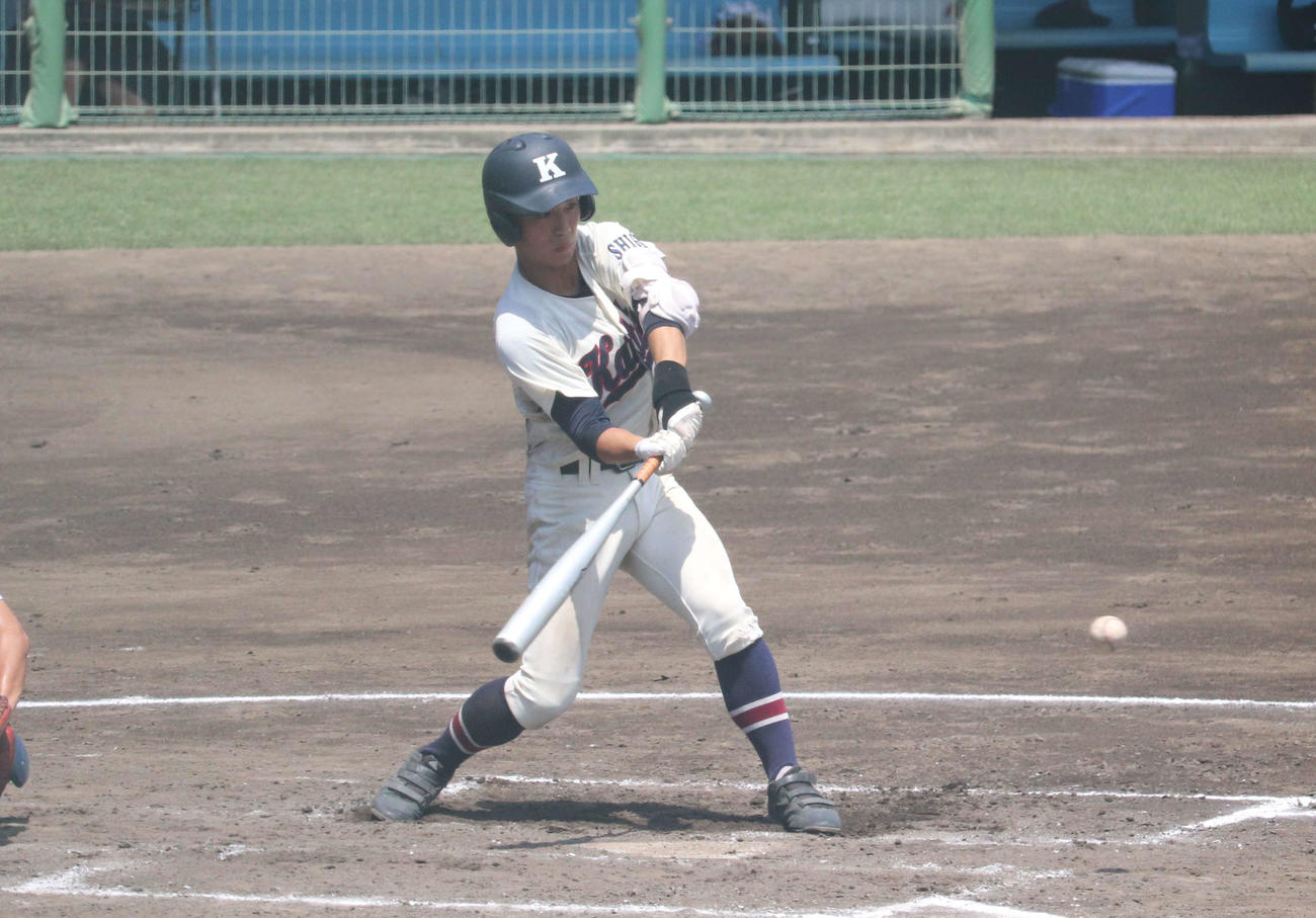 彦根総合戦は無安打に終わった堅田・横谷（撮影・松野奈音）