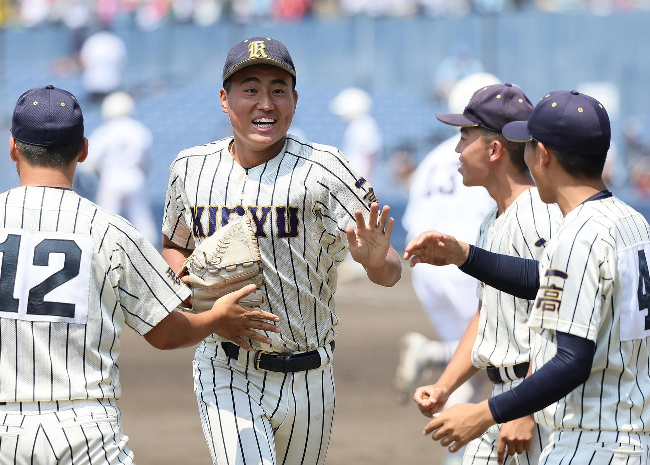 桐生第一対伊勢崎清明　2回途中から最後までを1失点と好投した桐生第一・中村（撮影・足立雅史）