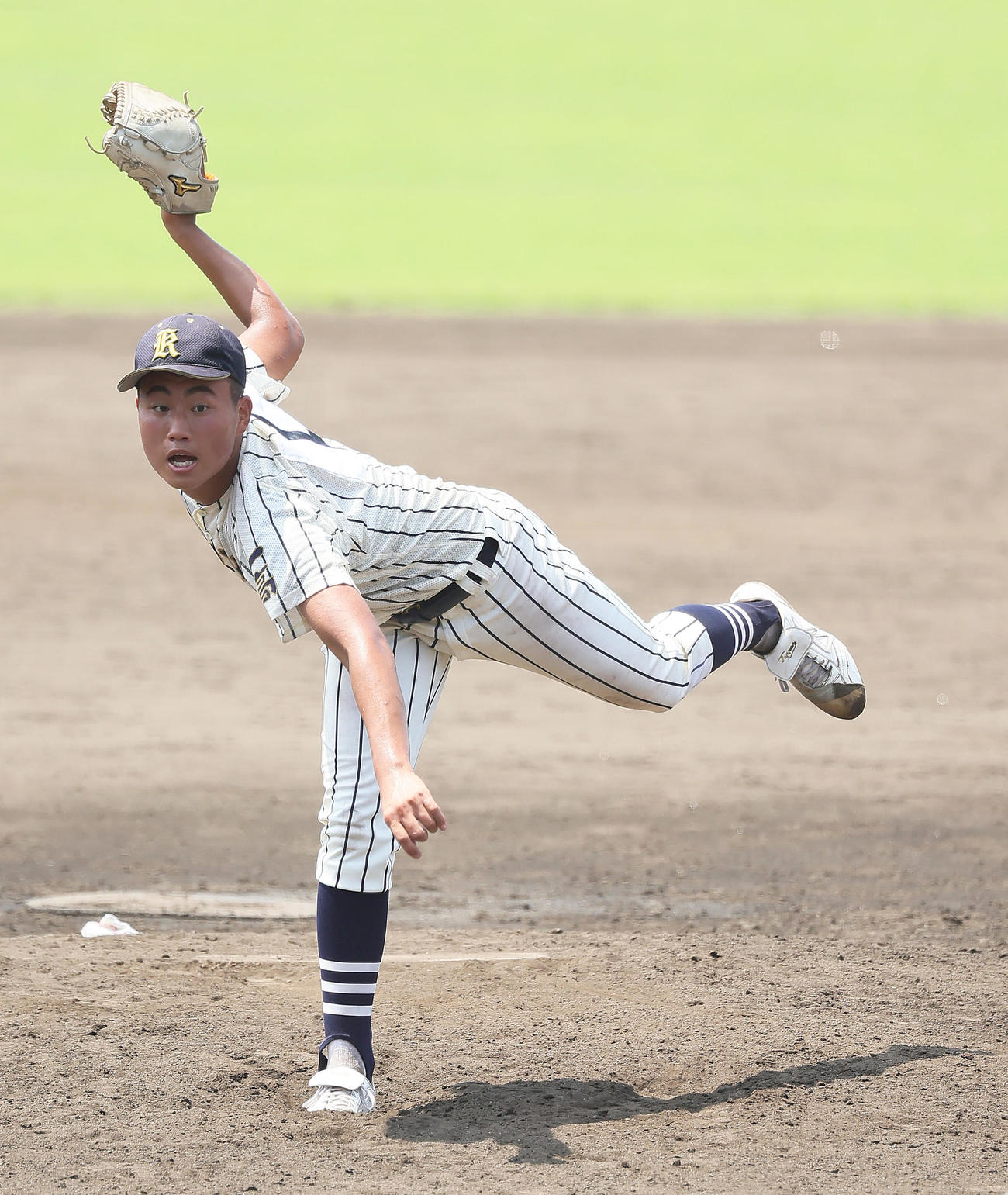 桐生第一対伊勢崎清明　2回途中から最後までを1失点と好投した桐生第一・中村（撮影・足立雅史）