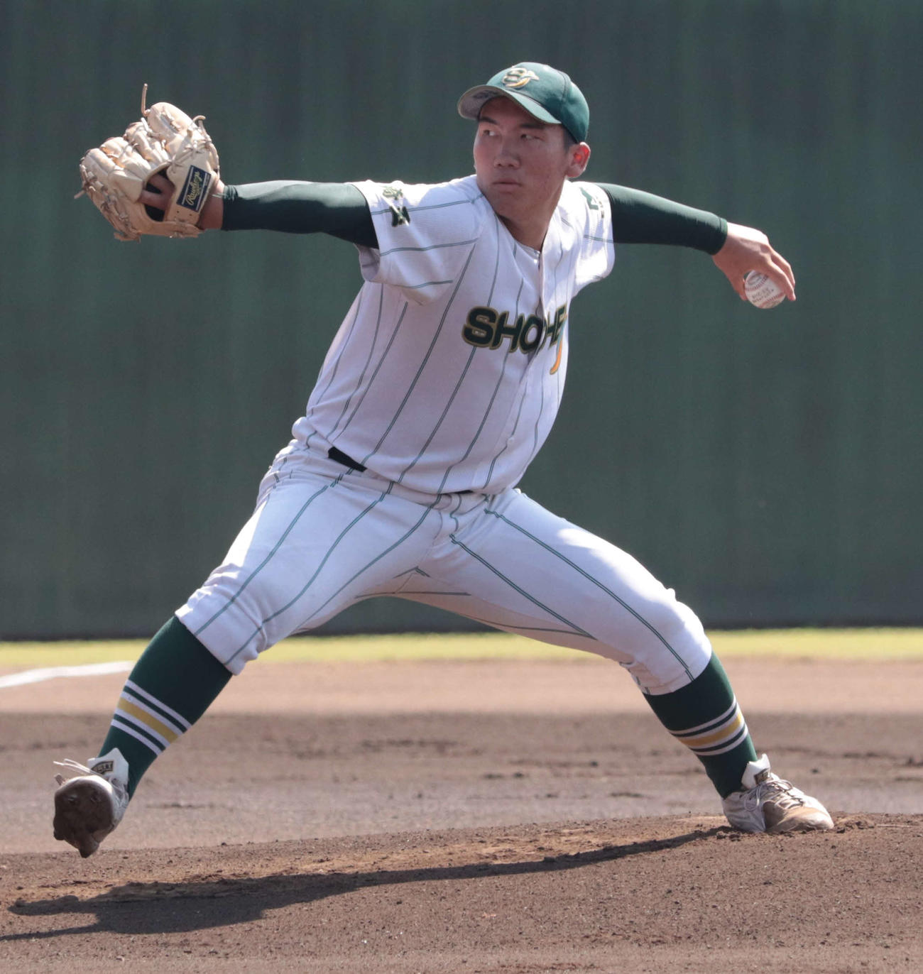 細田学園対昌平で先発する昌平・渡辺俊投手（3年）