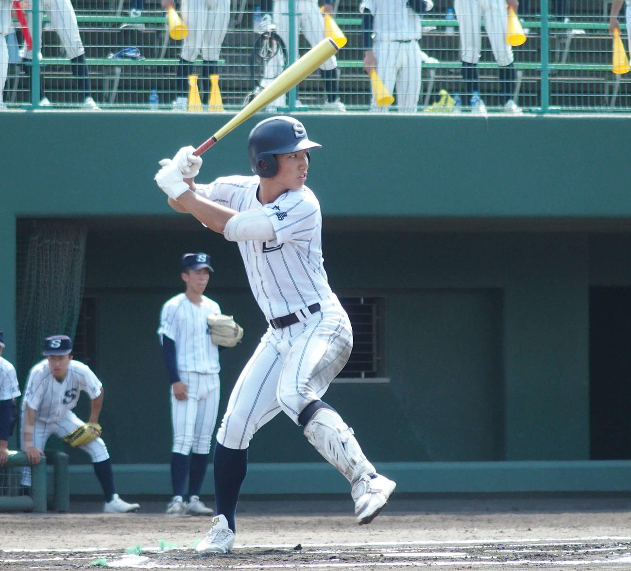 盈進対広島新庄　3安打2打点の活躍だった広島新庄・河野優輝（撮影・永田淳）