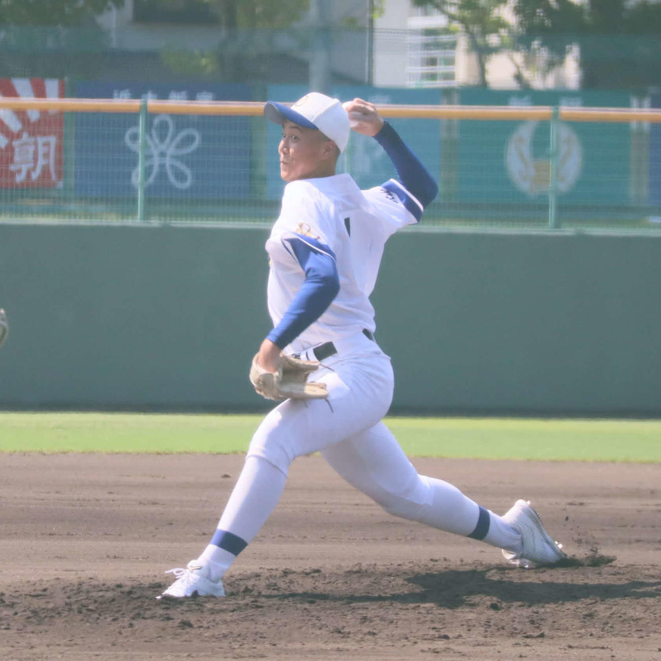 和歌山北戦で先発した南部高龍神分校の山本晴投手（撮影・村松万里子）
