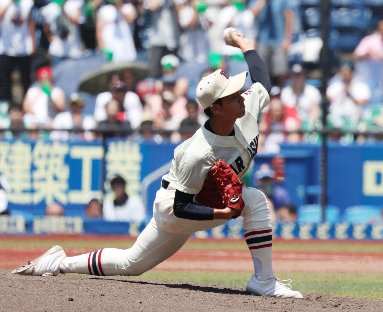 千葉商大付対習志野　習志野先発の湯浅（撮影・宮地輝）