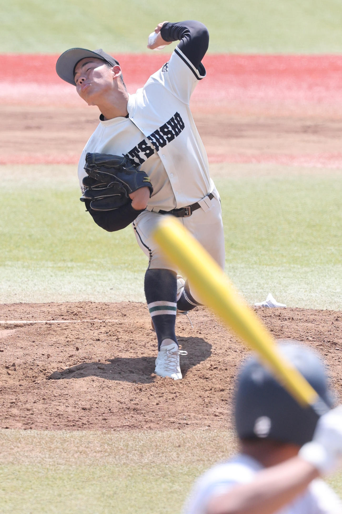 東京都市大塩尻対松商学園　力投する松商学園・大塚（撮影・野上伸悟）