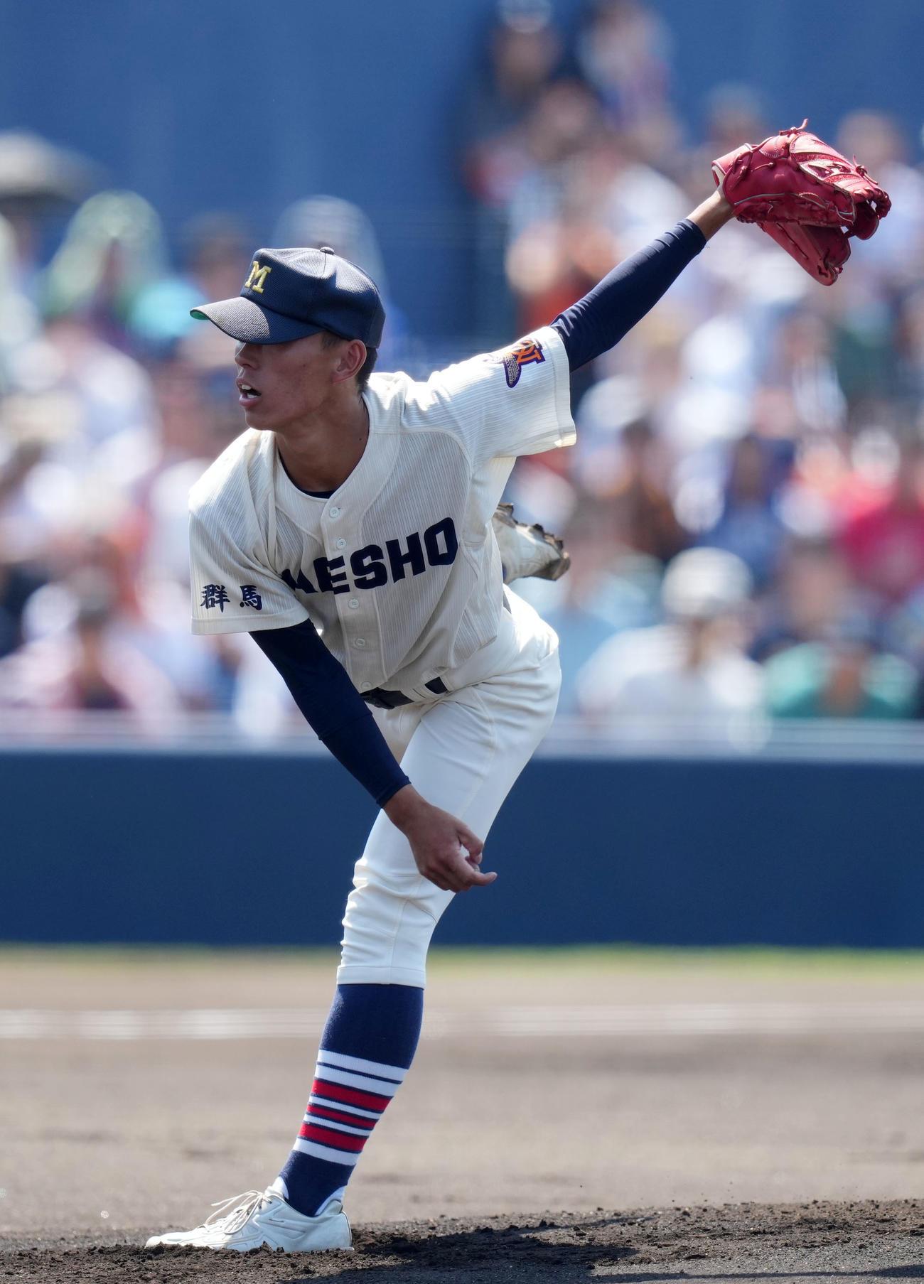 桐生第一対前橋商　力投する前橋商先発の坂部（撮影・横山健太）