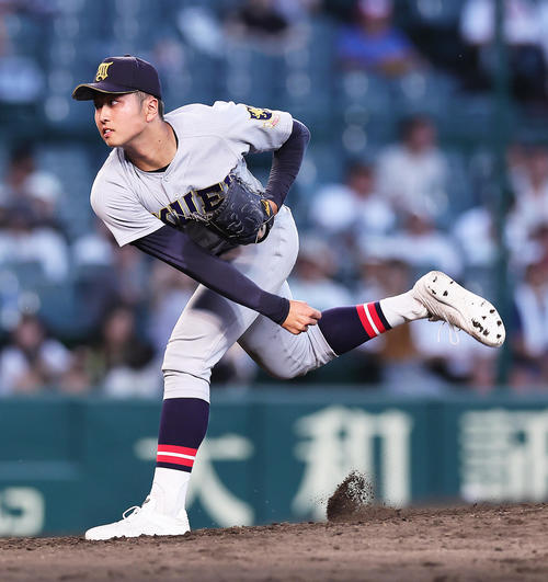 浦和学院対仙台育英 仙台育英2番手の高橋(撮影・足立雅史)