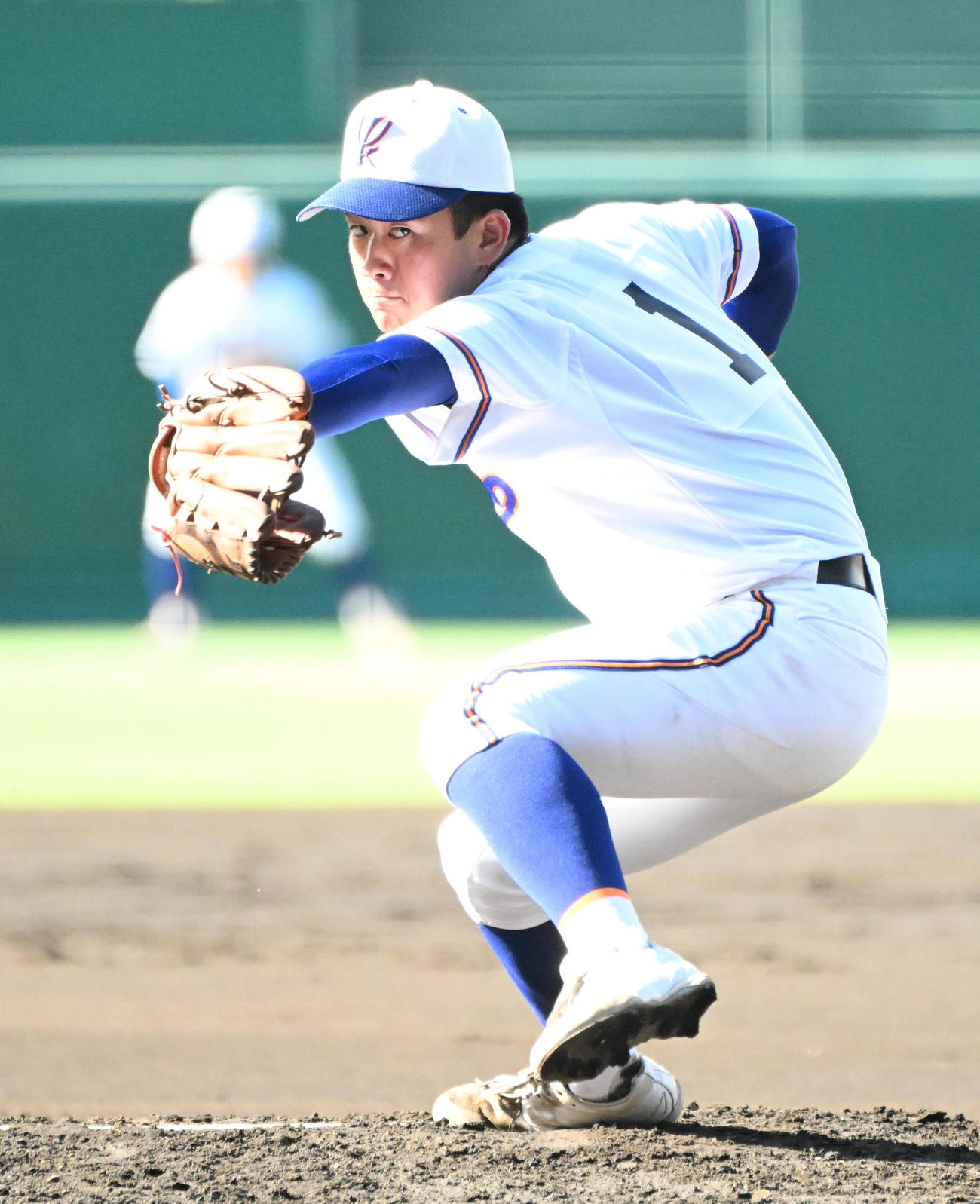 宇部鴻城対花巻東　宇部鴻城先発の浅田（撮影・石井愛子）