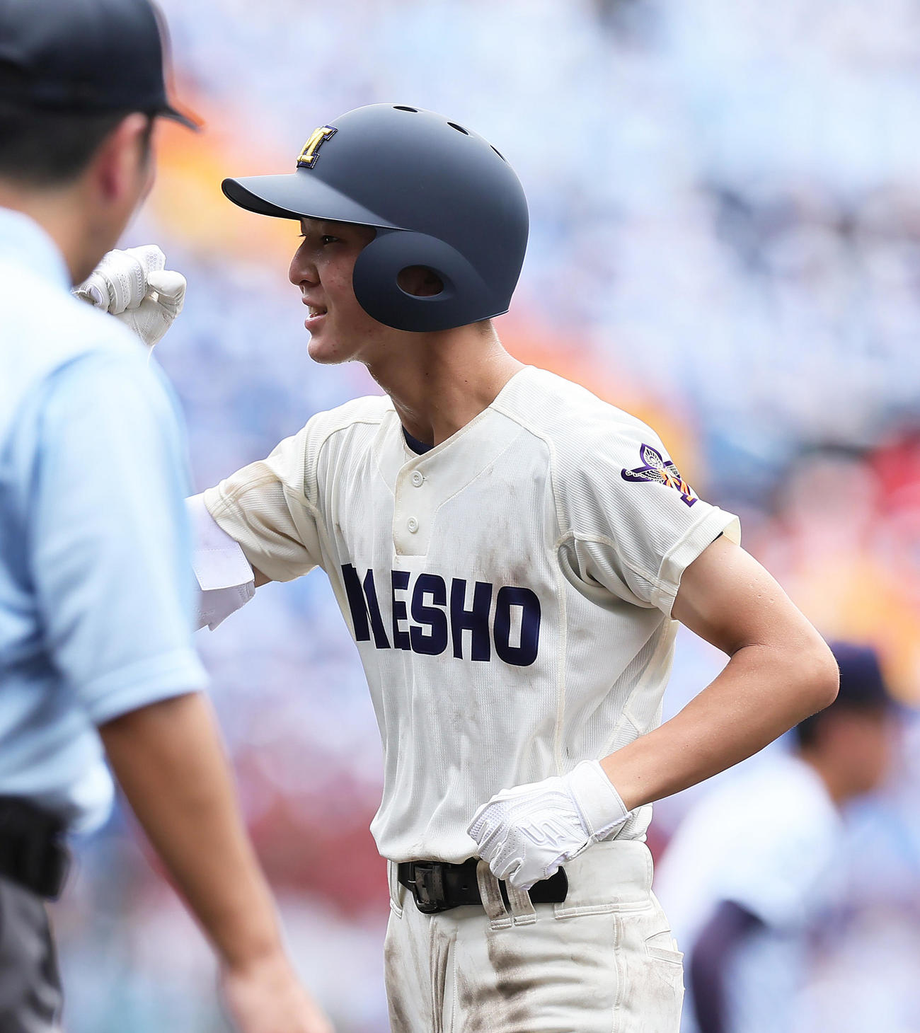 クラーク対前橋商　3回裏前橋商2死三塁、小池は左前適時打を放ちガッツポーズする（撮影・足立雅史）