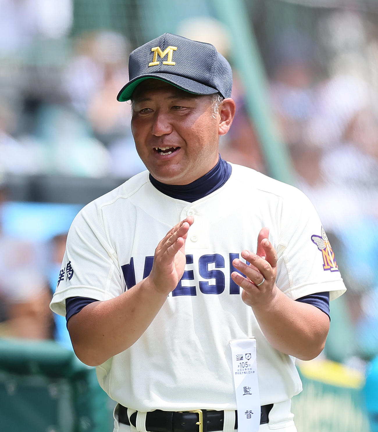 クラーク対前橋商　選手に声をかける前橋商・住吉監督（撮影・足立雅史）