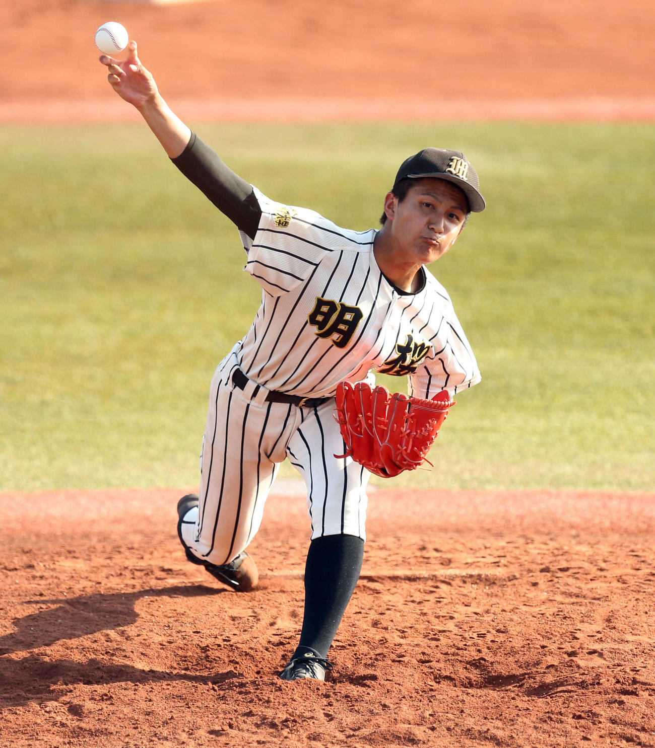 加藤悠羽が尊敬する“MY HERO”長尾光さんのノースアジア大明桜時代の投球フォーム（2020年8月撮影）