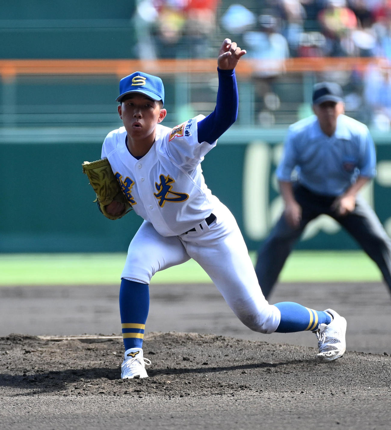 6日、1回戦で登板した聖光学院・小室朱生