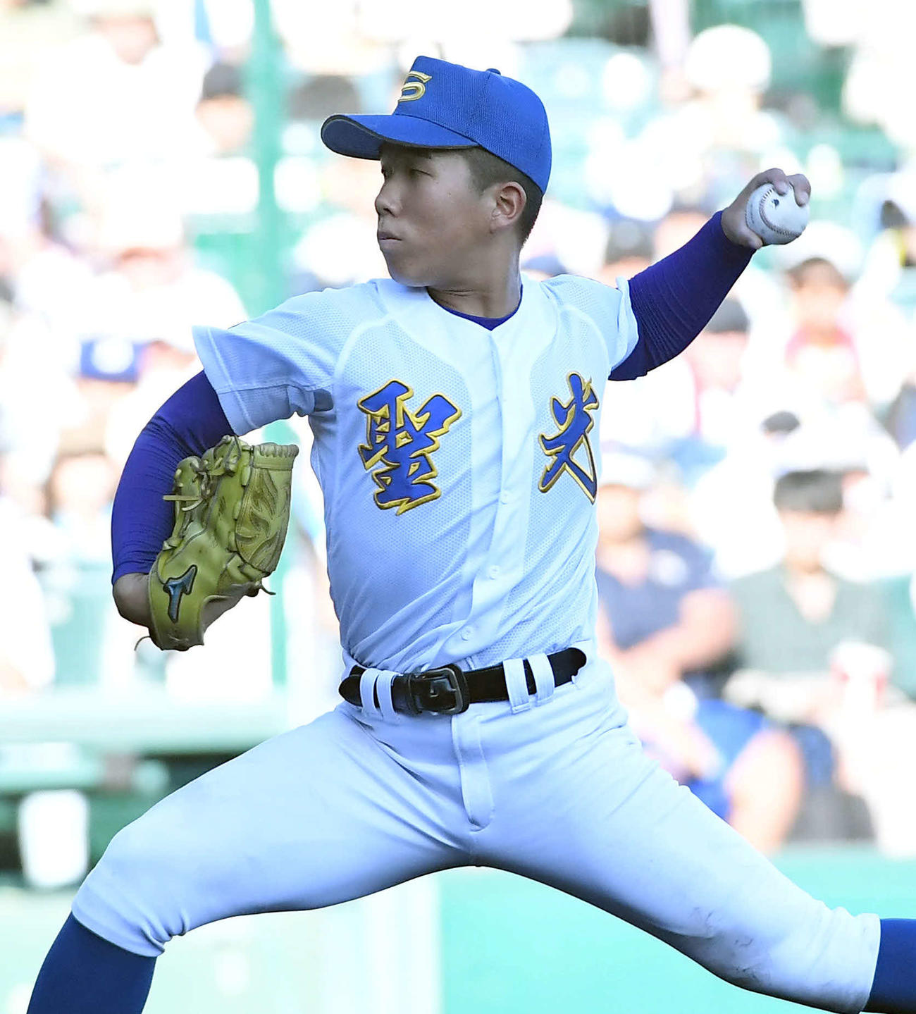 聖光学院対仙台育英　聖光学院先発の小室（撮影・岩下翔太）