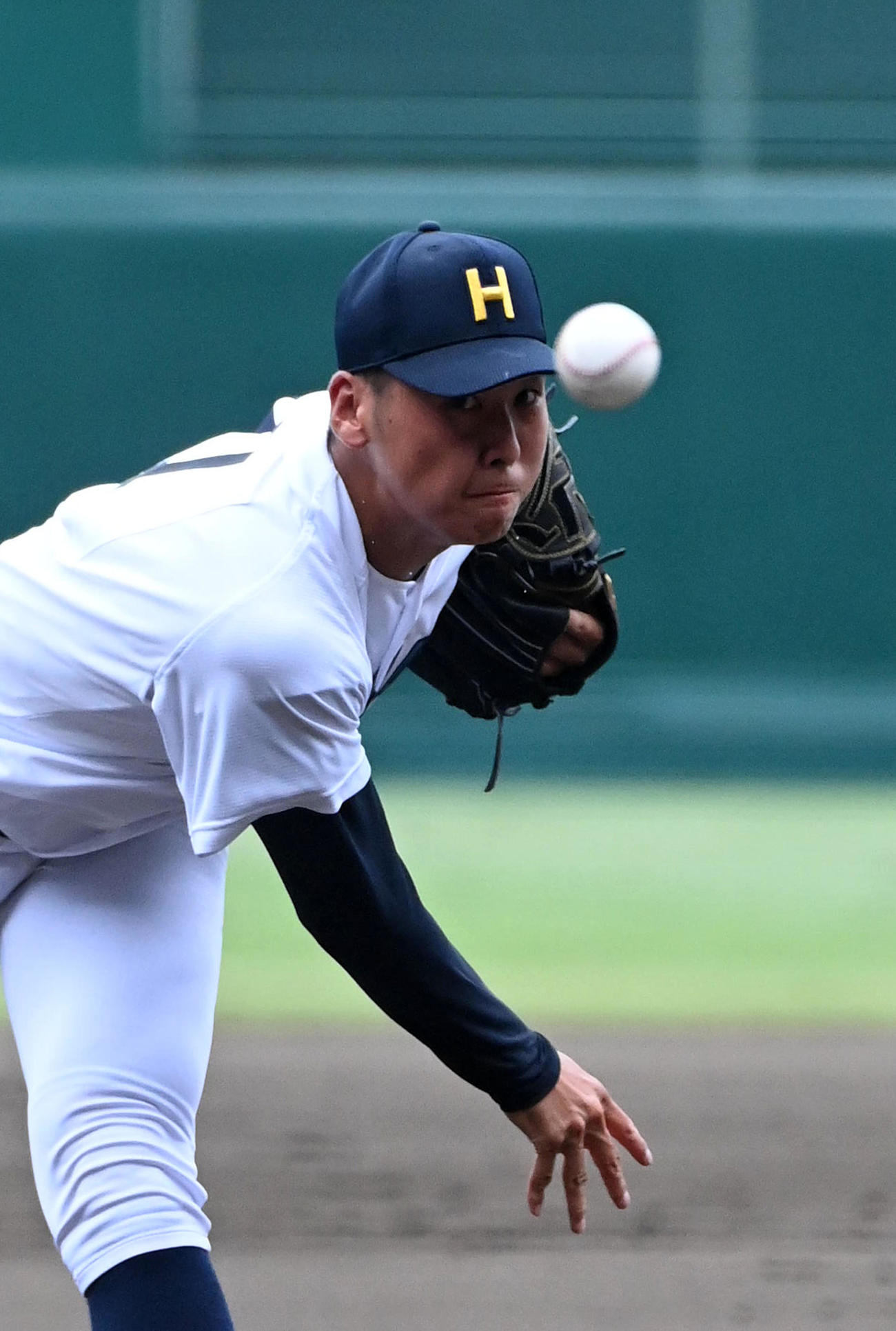 浜松開誠館対北海　北海先発の岡田（撮影・前岡正明）