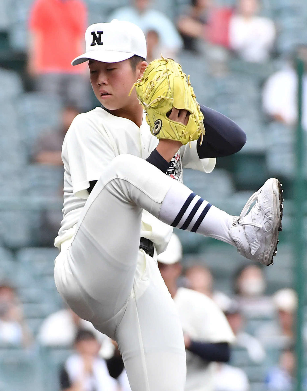 鳥栖工対日大三　日大三先発の谷亀（撮影・岩下翔太）
