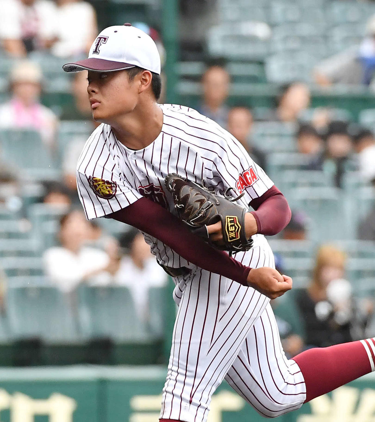 鳥栖工対日大三　鳥栖工先発の古沢（撮影・岩下翔太）