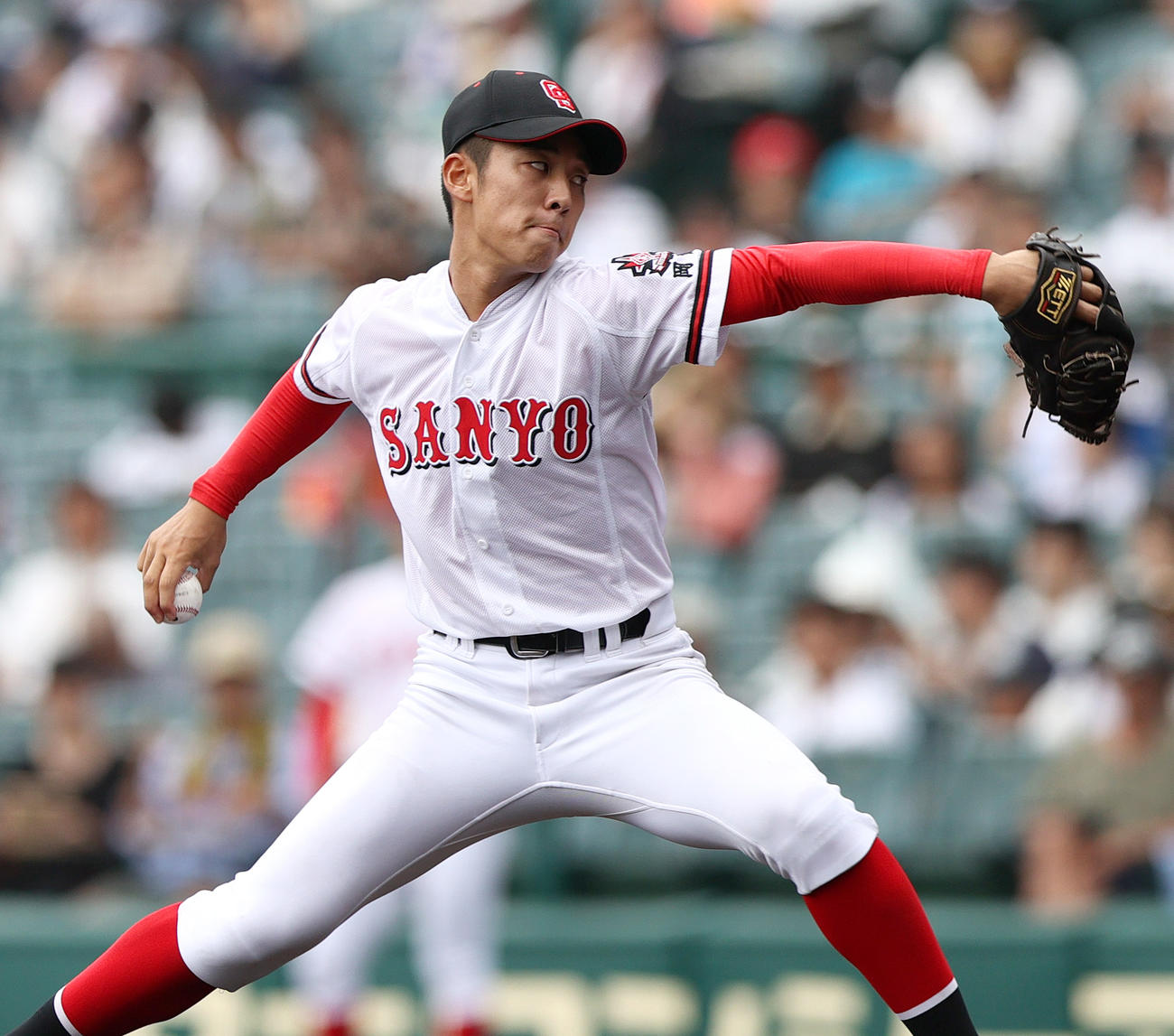 日大三対おかやま山陽　おかやま山陽先発の西野（撮影・上山淳一）
