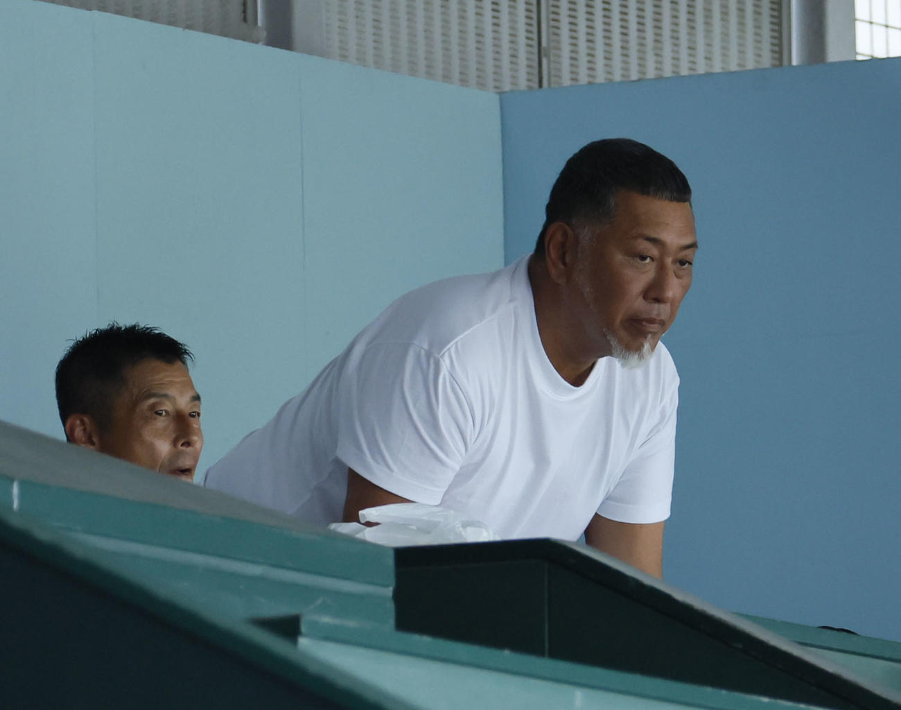 慶応対広陵　息子の慶応清原勝児の応援に駆けつけた清原和博氏（撮影・藤尾明華）