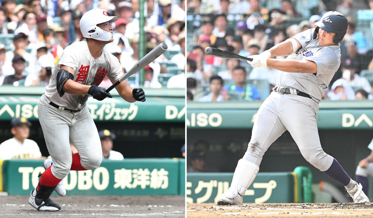 智弁学園・松本大輝（左）、花巻東・佐々木麟太郎